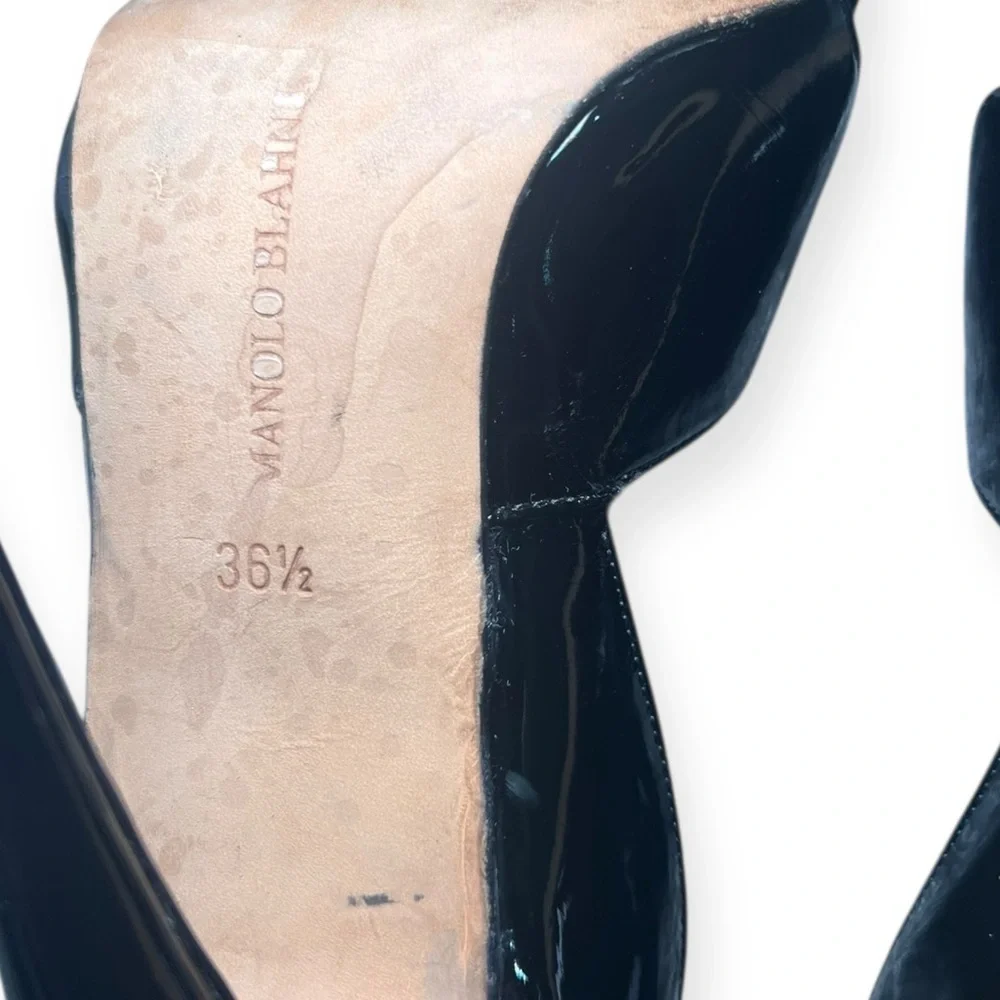 Manolo Blahnik Stiletto Heels Black Patent Leather - Picture 17 of 17